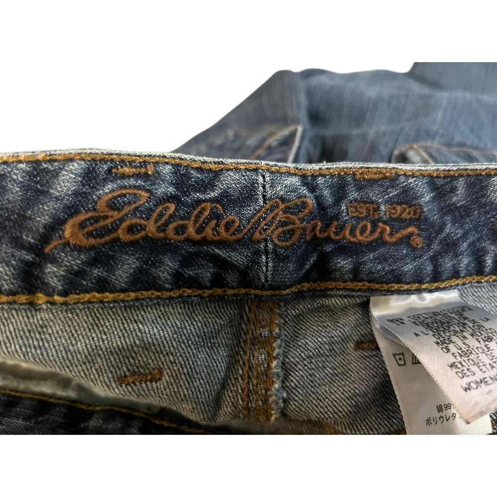 Eddie Bauer Jeans Womens 14R Blue Straight Fit Stretch Cotton Denim Used - Picture 7 of 16